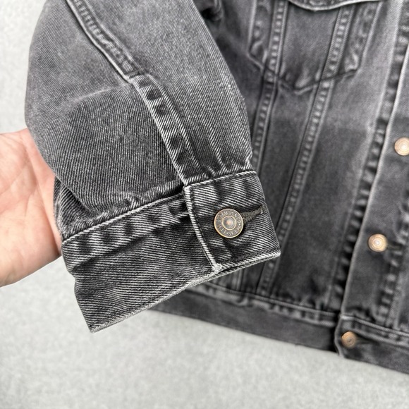 Vintage Levis Jacket Mens Large Black Faded Trucker Denim Type 3 Jean 70507 - Picture 7 of 16